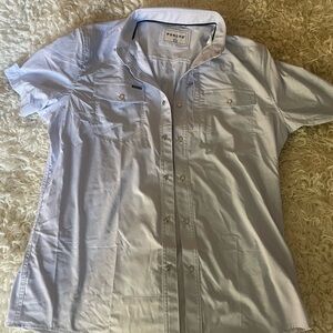 NWOT Poncho Men's Light Blue Casual Button Down Shirt
